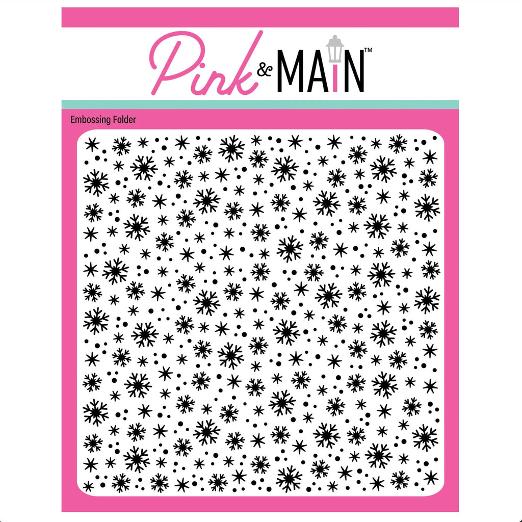Pink and Main Winter Flurries 6x6 Embossing Folder pmt121