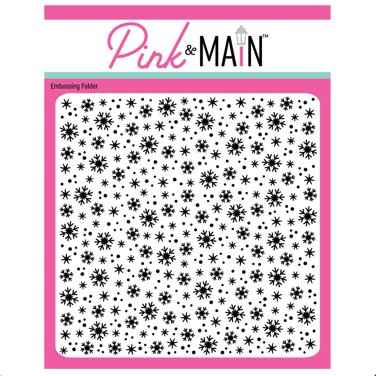 Pink and Main Winter Flurries 6x6 Embossing Folder pmt121