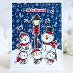 Pink and Main Winter Flurries 6x6 Embossing Folder pmt121 joy to the world card