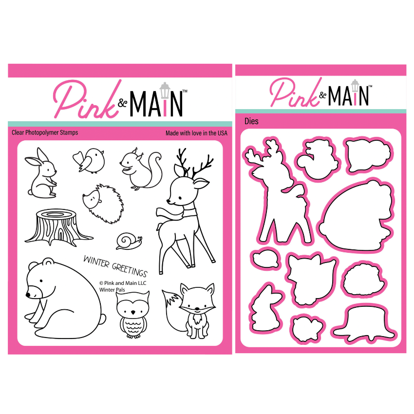 Pink and Main Winter Pals Clear Stamp and Die Set