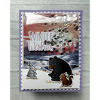 Pink and Main Winter Pals Clear Stamp and Die Set shaker card