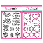 Pink and Main Winter Spotlight Sayings Clear Stamp and Die Set