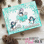 Pink and Main Winter Spotlight Sayings Clear Stamp and Die Set penguins