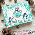 Pink and Main Winter Spotlight Sayings Clear Stamps pm0831 penguins
