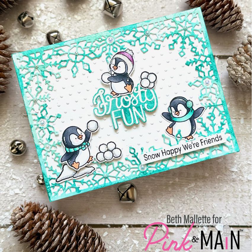 Pink and Main Winter Spotlight Sayings Dies pnm799 penguins