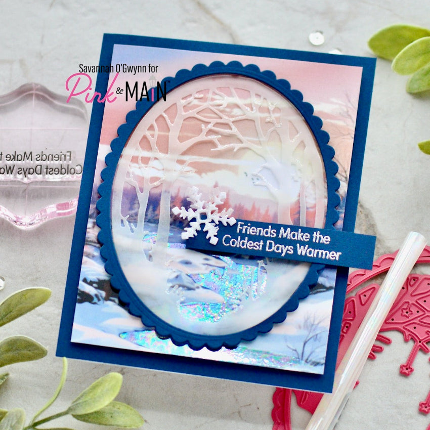 Pink and Main Winter Woods Card Panels pmp180 friends