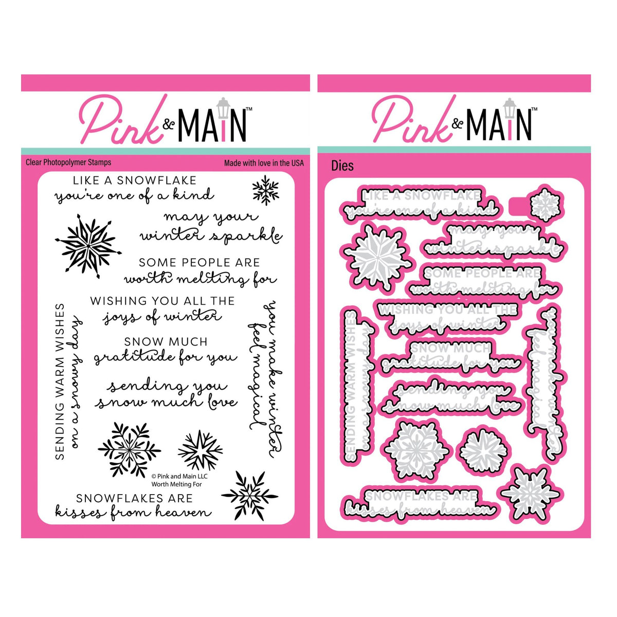 Pink and Main Worth Melting For Clear Stamp and Die Set