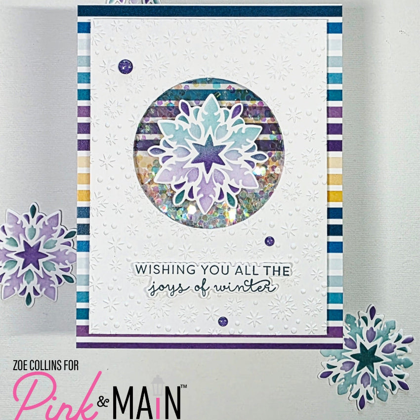 Pink and Main Worth Melting For Clear Stamps pm0921 joys of winter shaker card