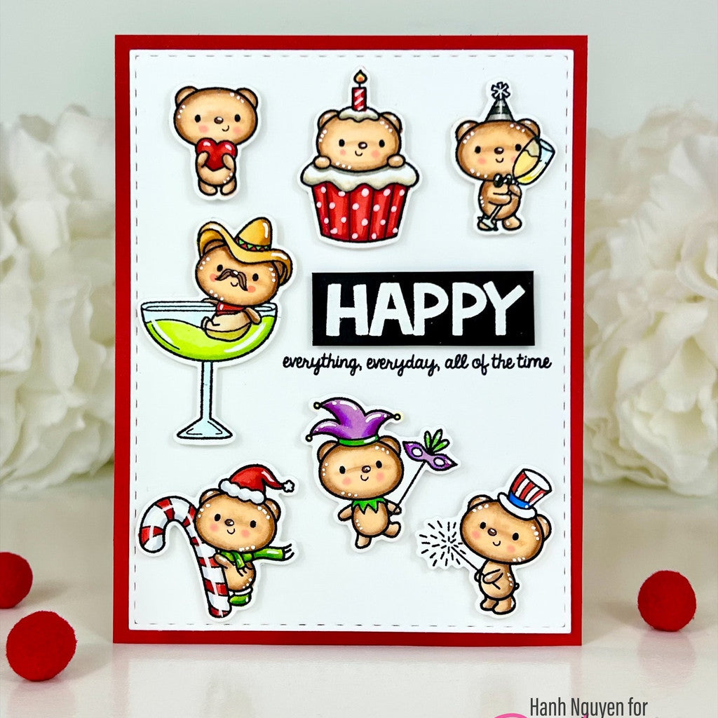 Pink and Main Year Round Fun Clear Stamp and Die Set happy