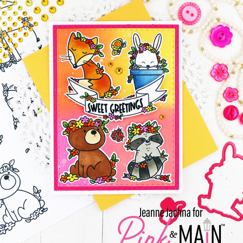 Pink and Main Yellows Sticky Gems pme179 greetings
