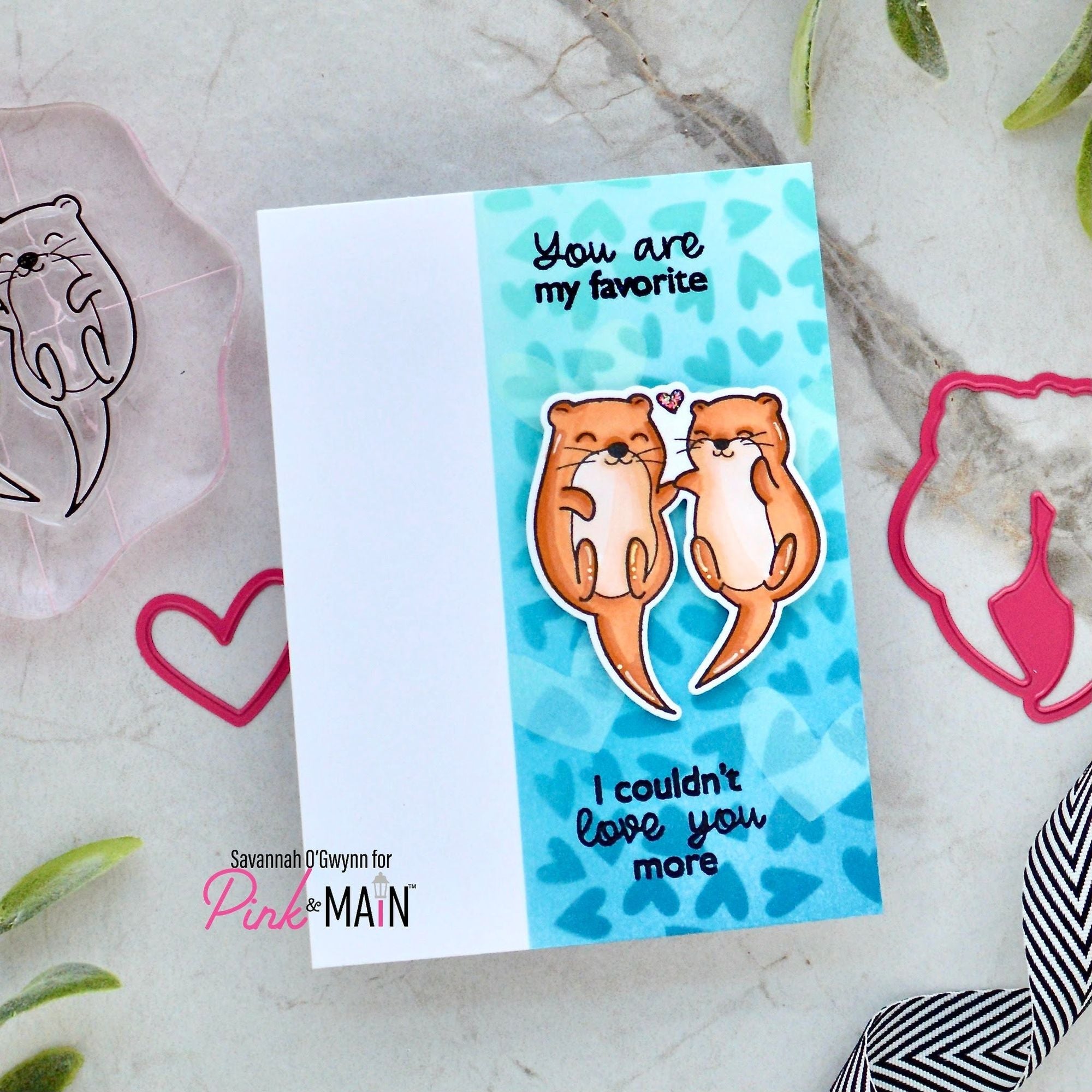 Pink and Main You Are My Favorite Clear Stamps pm0752 otters