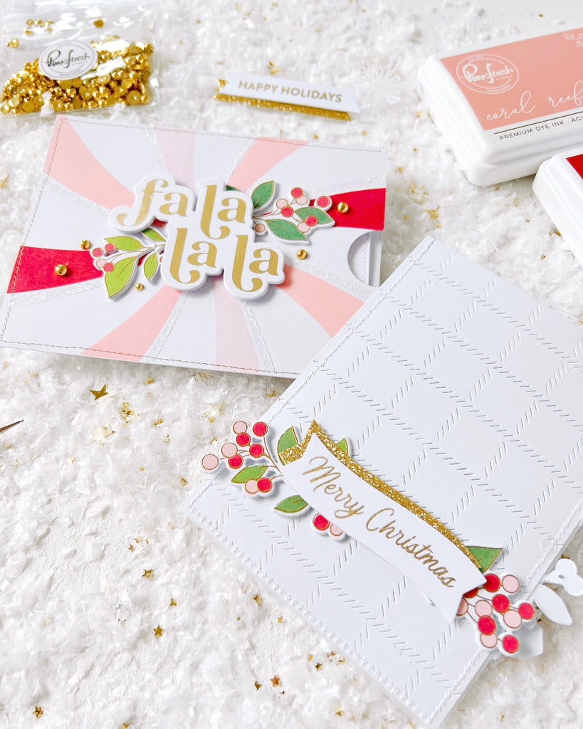 PinkFresh Studio Winter Berries Frame Clear Stamp Set Christmas Card Pockets | color-code:ALT01