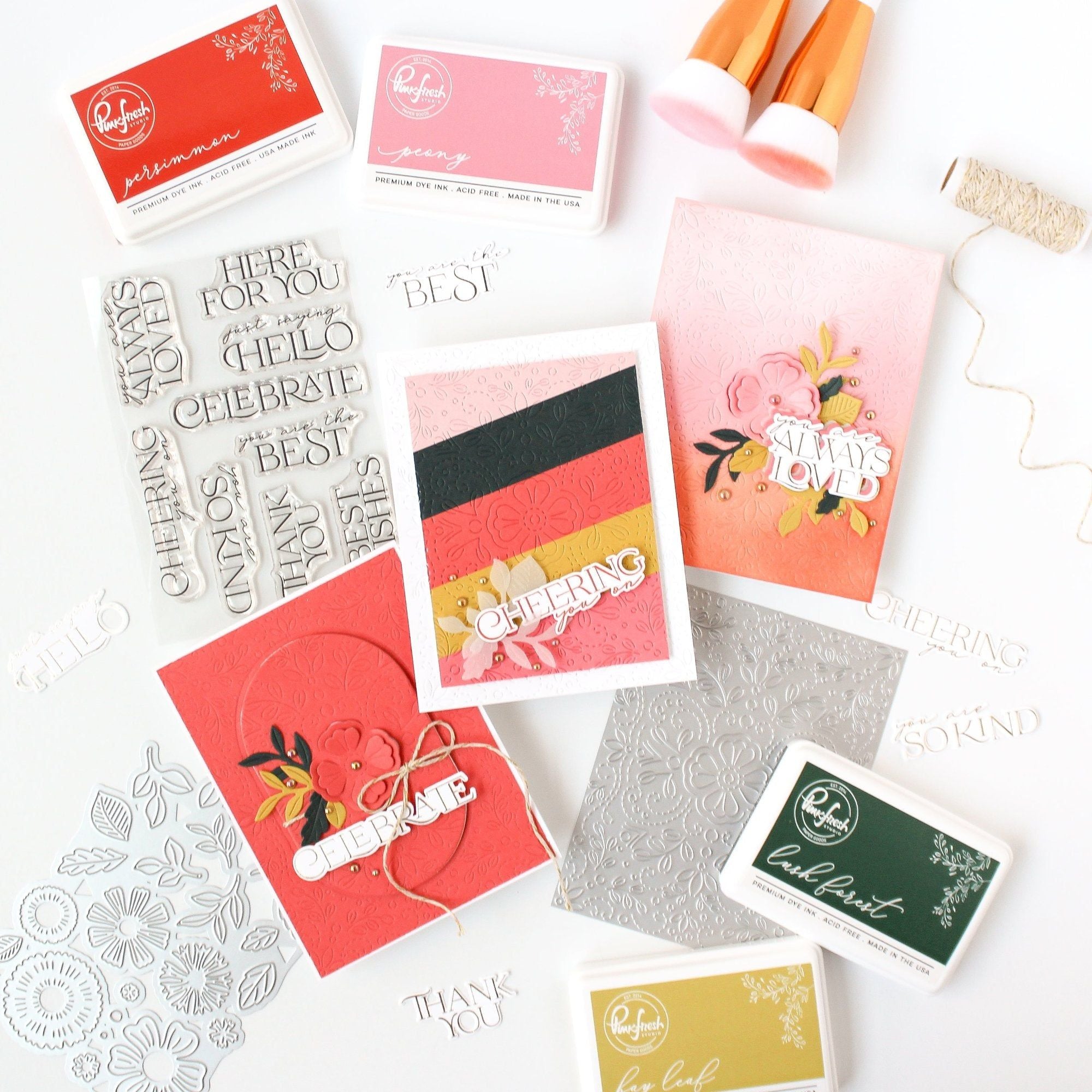 Pinkfresh Studio 1 Inch Blending Brushes pf158es Blended Card and other Samples