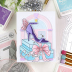Pinkfresh Studio Arched Elegance Stencils 315226 Celebrate In Style Card