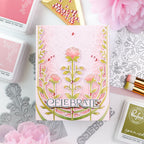Pinkfresh Studio Art Deco Floral Arch Stencils 255824 Tae Eun Celebrate Card