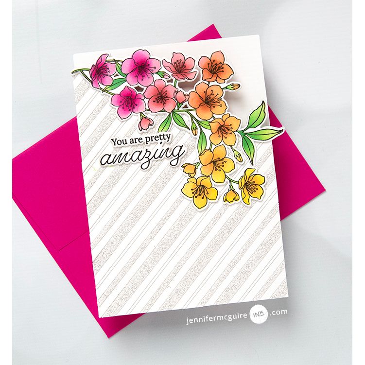 Pinkfresh Studio Artsy Floral Clear Stamps 240724 Brighter Card | color-code:ALT05