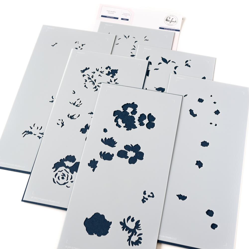 Pinkfresh Studio Artsy Floral Stencils 240924