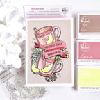 Pinkfresh Studio Autumn Sips Clear Stamps Dies Stencils And Press Plates Bundle Sending Warm Hugs Card