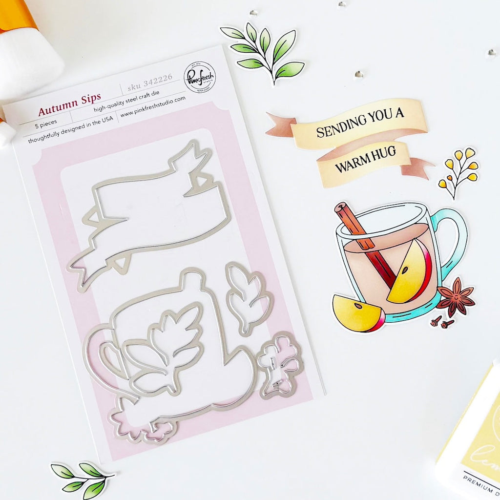 Pinkfresh Studio Autumn Sips Dies 342226