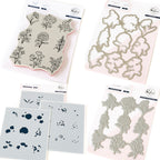 Pinkfresh Studio Beautiful Botanicals Cling Stamp Die Stencils And Press Plate Bundle