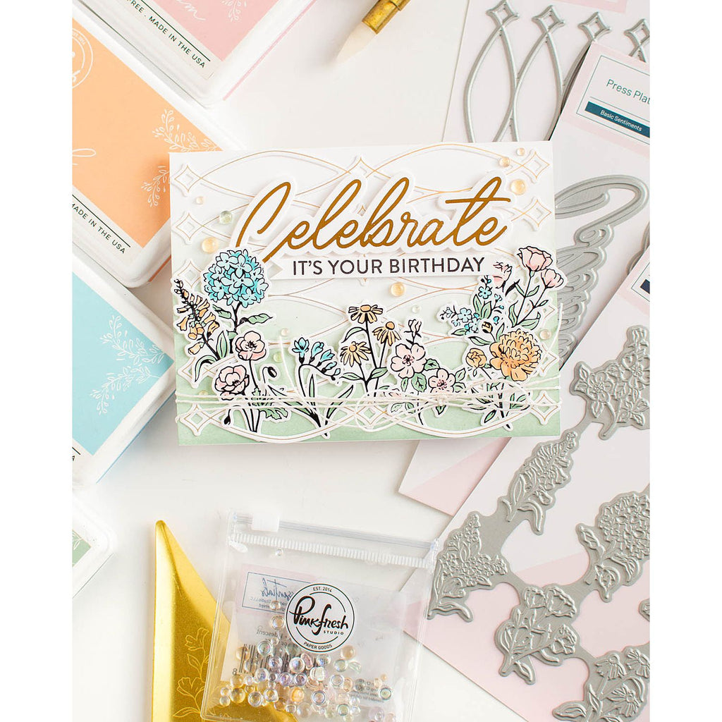 Pinkfresh Studio Beautiful Botanicals Die 264624 Birthday Celebration Card | color-code:ALT03