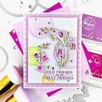 Pinkfresh Studio Beautiful Soul Stamps Dies Stencils And Press Plates Bundle Old Friends Are The Best Friends