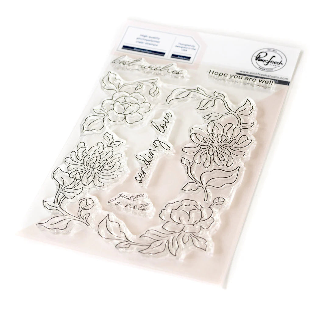 Pinkfresh Studio Best Wishes Stamps Dies Stencils And Hot Foil Plate Bundle 208423
