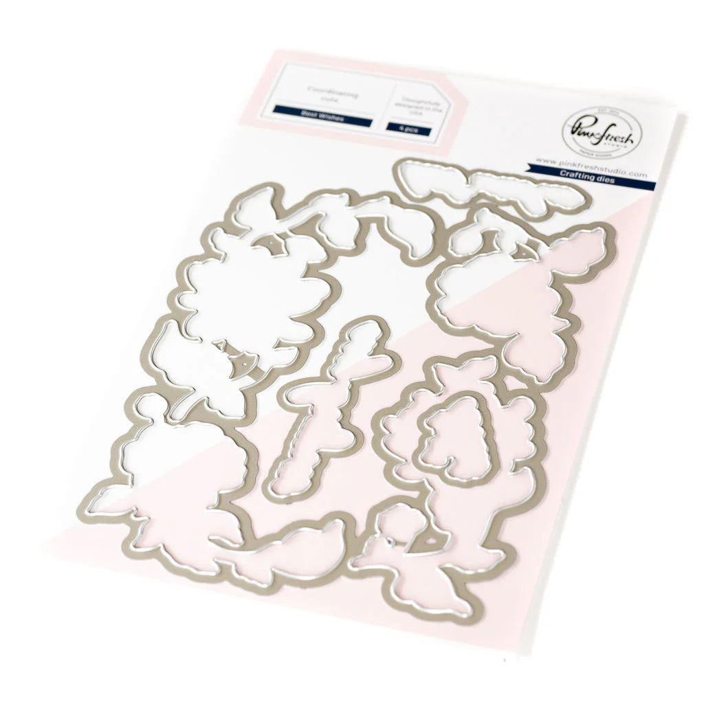 Pinkfresh Studio Best Wishes Stamps Dies Stencils And Hot Foil Plate Bundle 208523