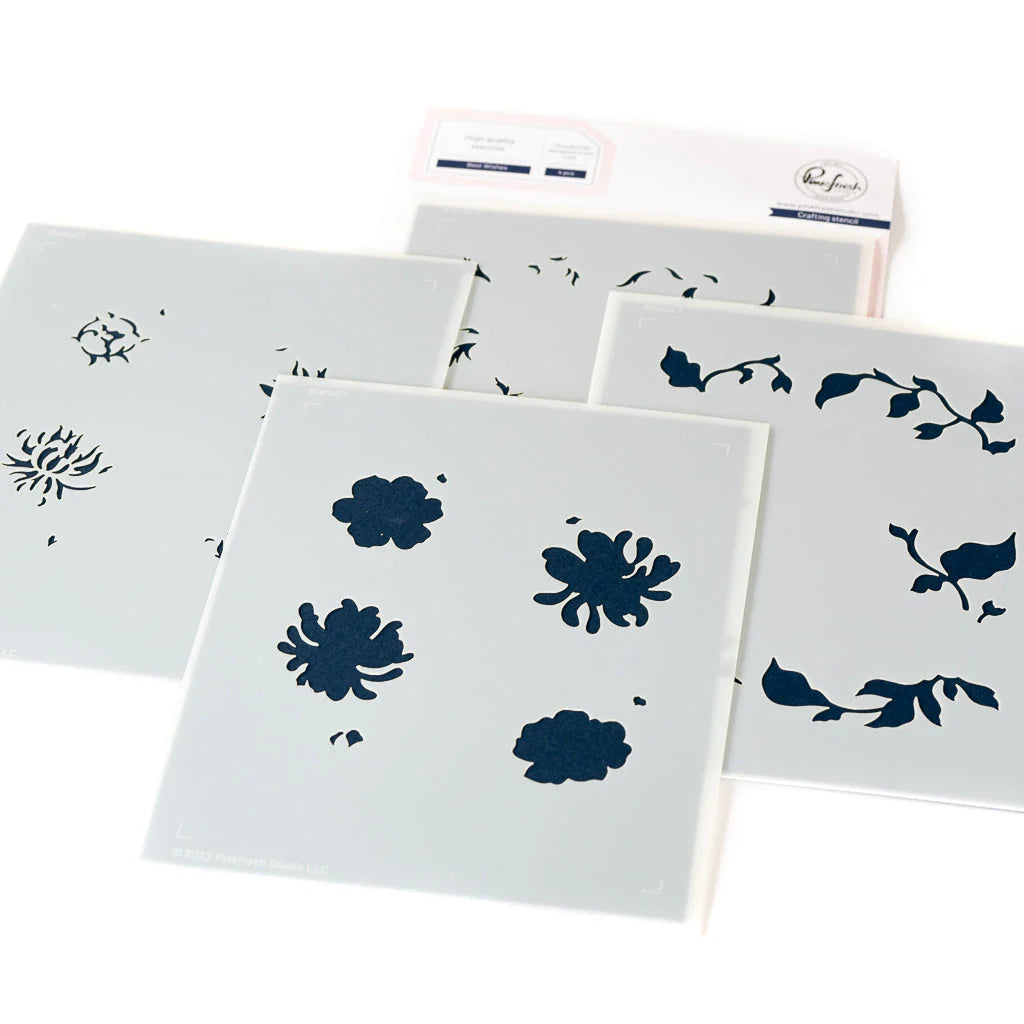 Pinkfresh Studio Best Wishes Stamps Dies Stencils And Hot Foil Plate Bundle 208623