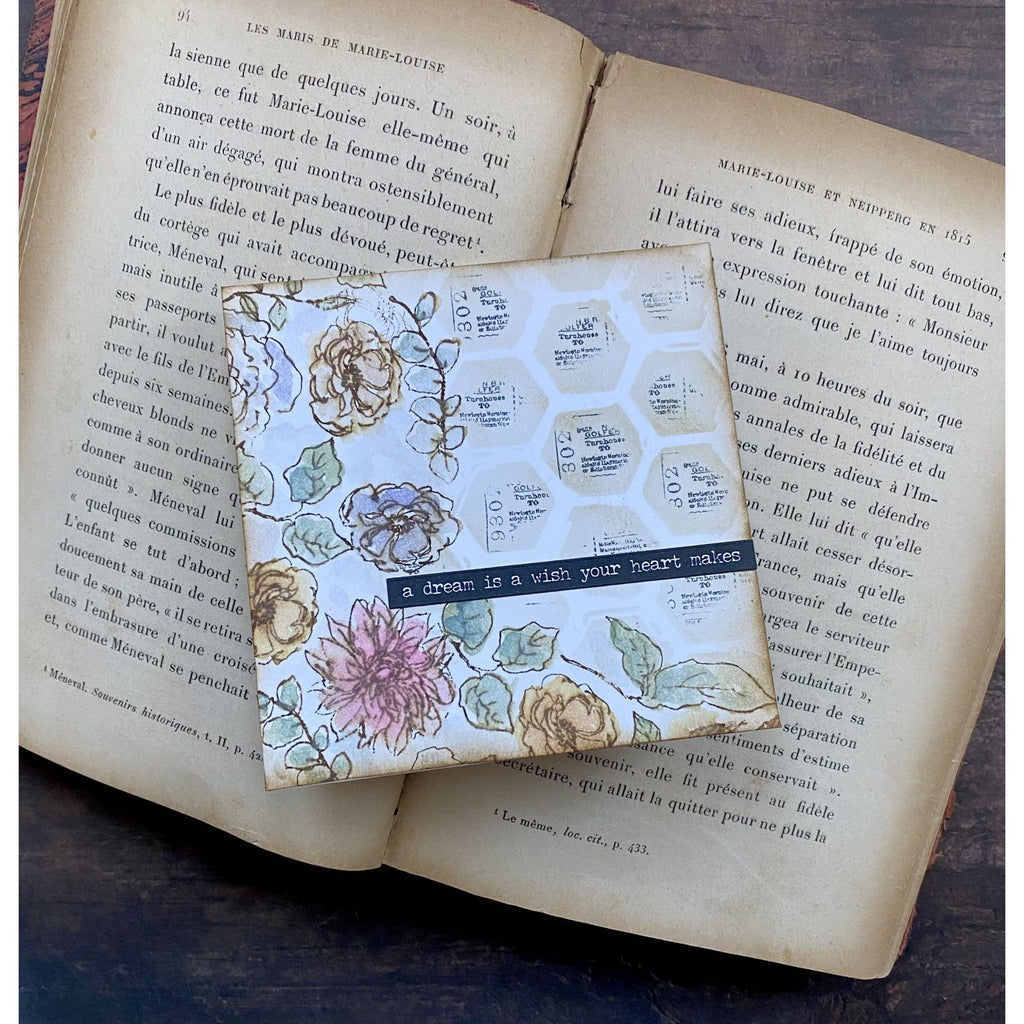 Pinkfresh Studio Blending Brushes Variety Bundle Vintage Floral Card | color-code:ALT01