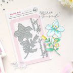 Pinkfresh Studio Bloom And Buds Clear Stamps Dies Stencils And Press Plates Bundle 325426 Set