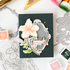 Pinkfresh Studio Bloom And Buds Clear Stamps Dies Stencils And Press Plates Bundle Carissa Wiley Friends like you are everything card