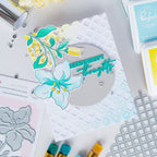Pinkfresh Studio Bloom And Buds Dies 325226 Happy Thoughts Card