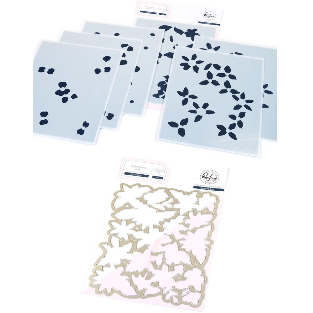 Pinkfresh Studio Bloom Burst Die And Stencils Bundle