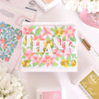 Pinkfresh Studio Bloom Burst Die And Stencils Bundle Floral Thanks Card