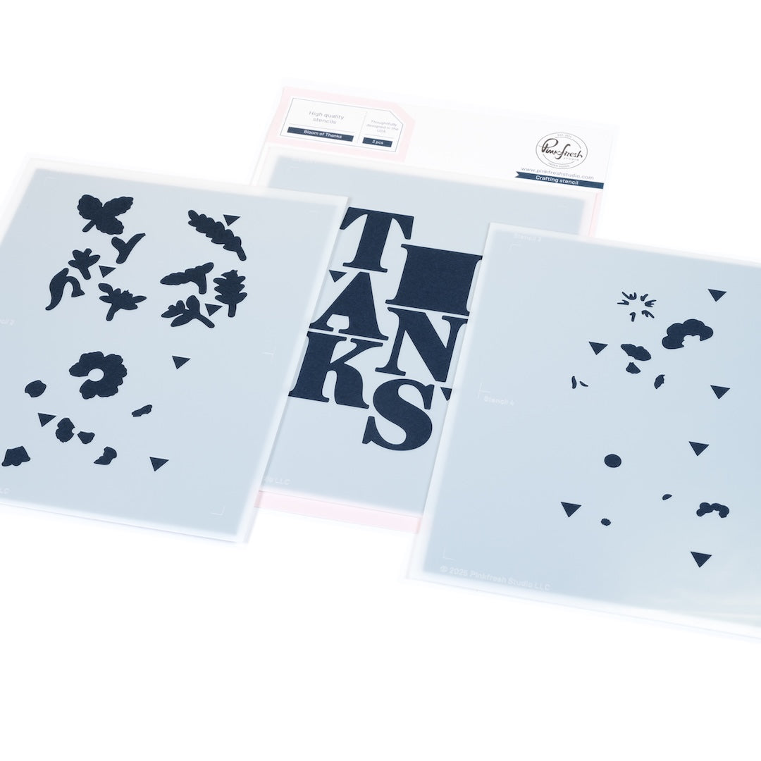 Pinkfresh Studio Bloom Of Thanks Dies And Stencils Bundle 300525