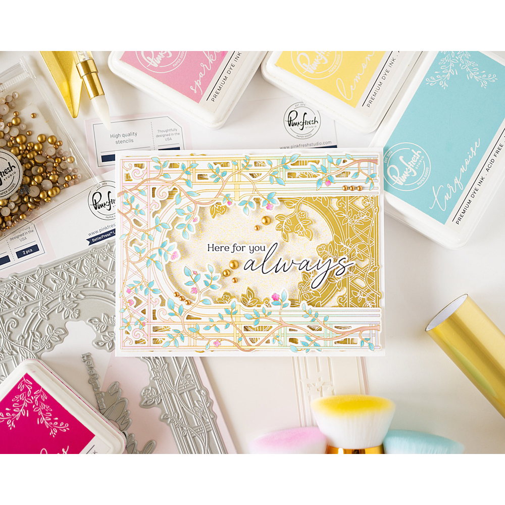 Pinkfresh Studio Blooming Arch Cling Stamps 257624 Here For You Always Card | color-code:ALT02