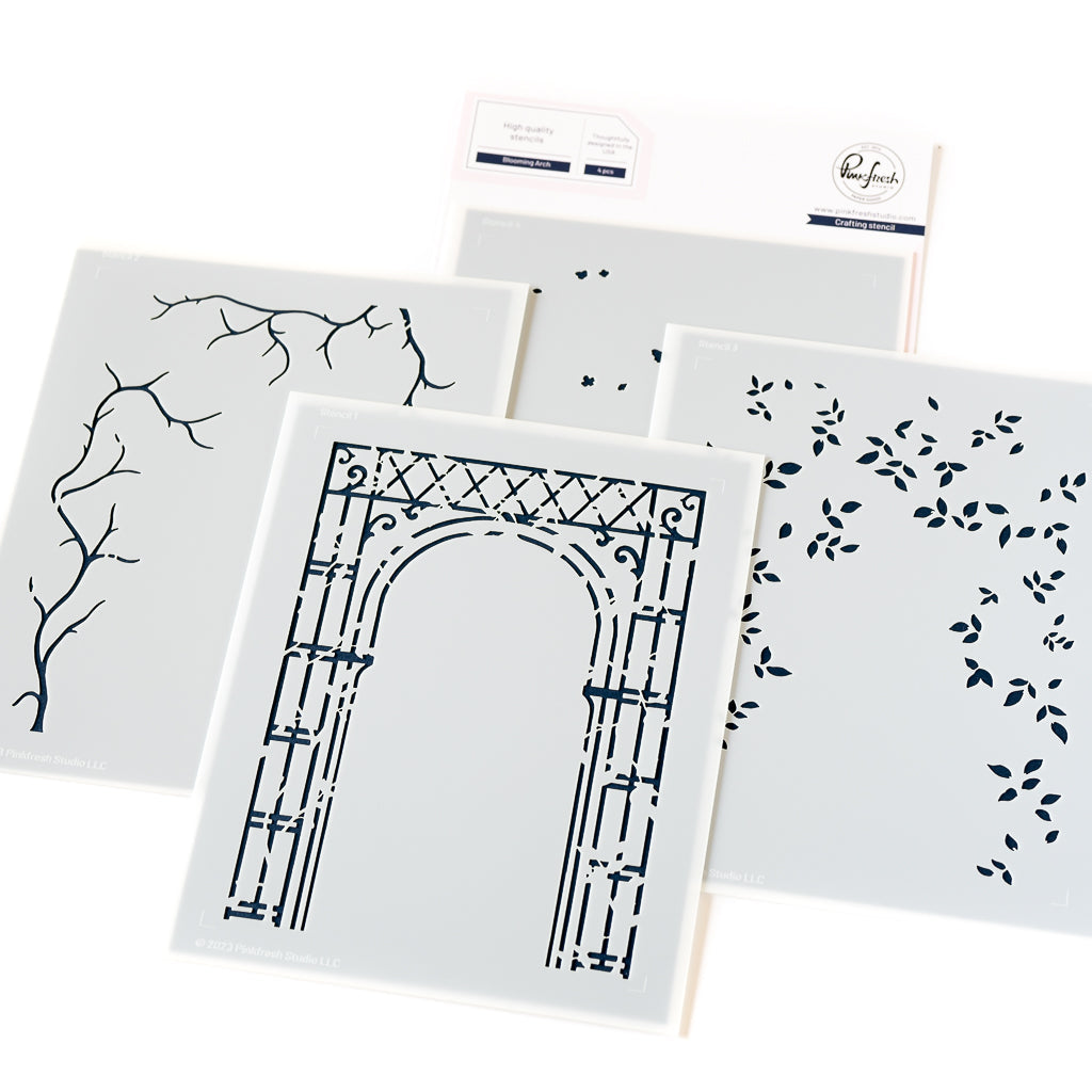 Pinkfresh Studio Blooming Arch Stencils 257824