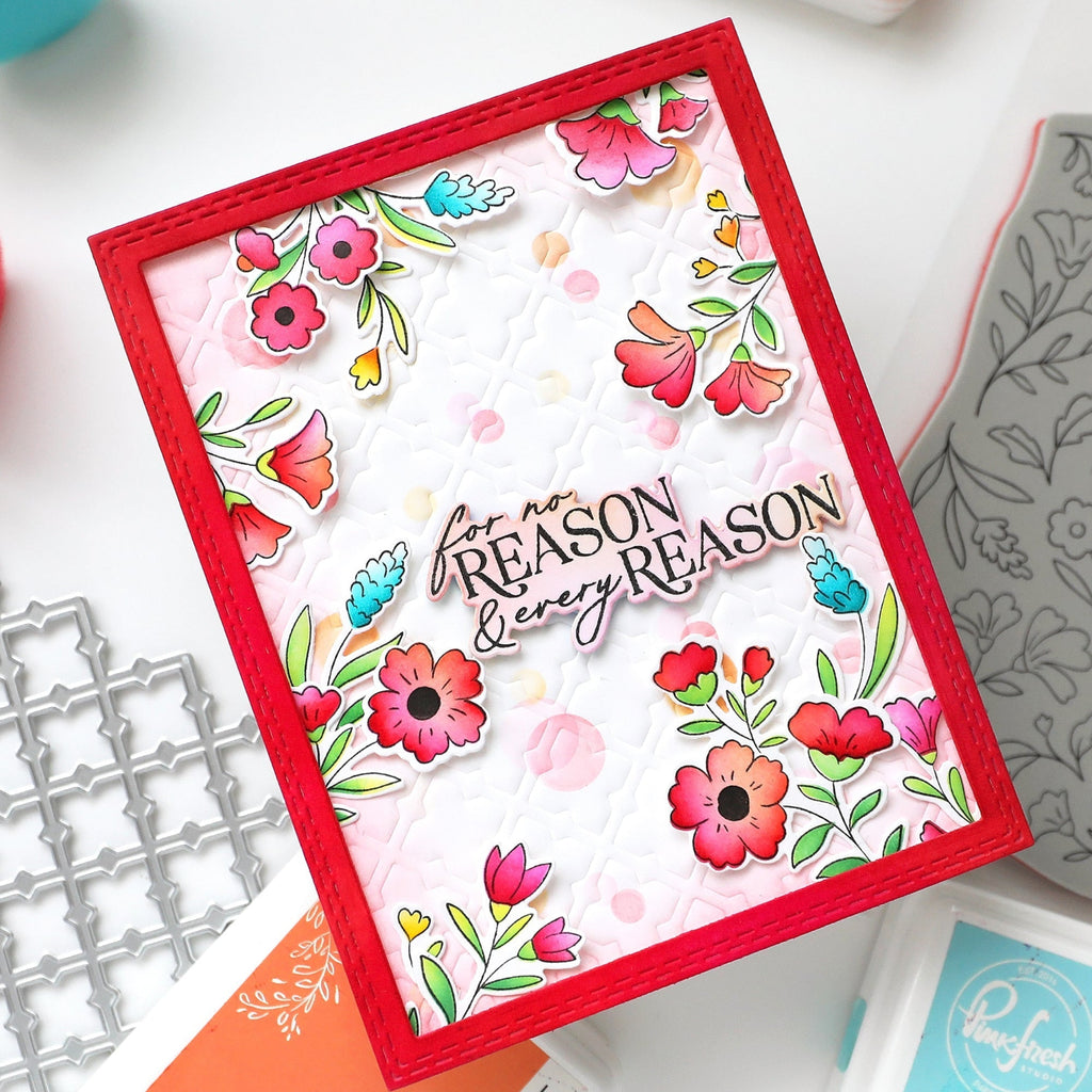 Pinkfresh Studio Bloomscape Cling Stamp 306825 Isha For no reason and every reason card
