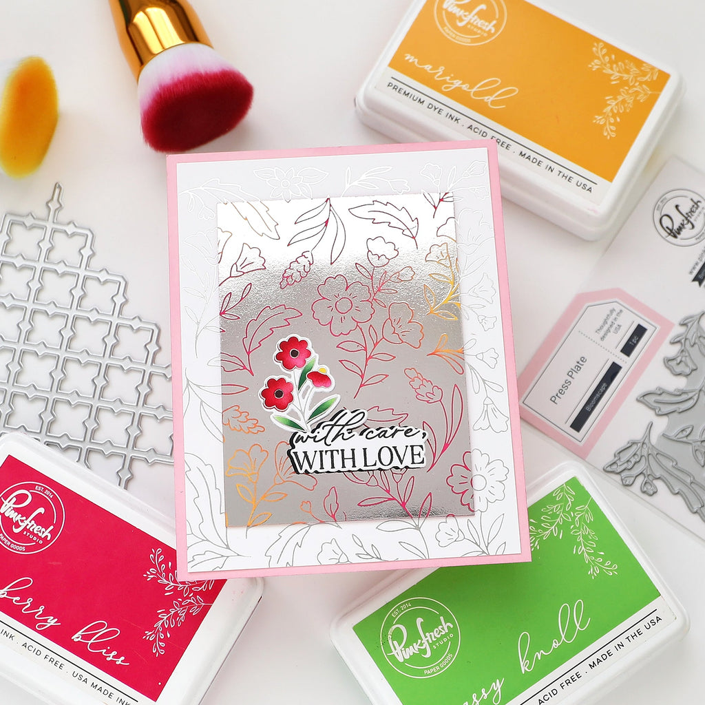 Pinkfresh Studio Bloomscape Press Plate 307125 With Care And Love Card