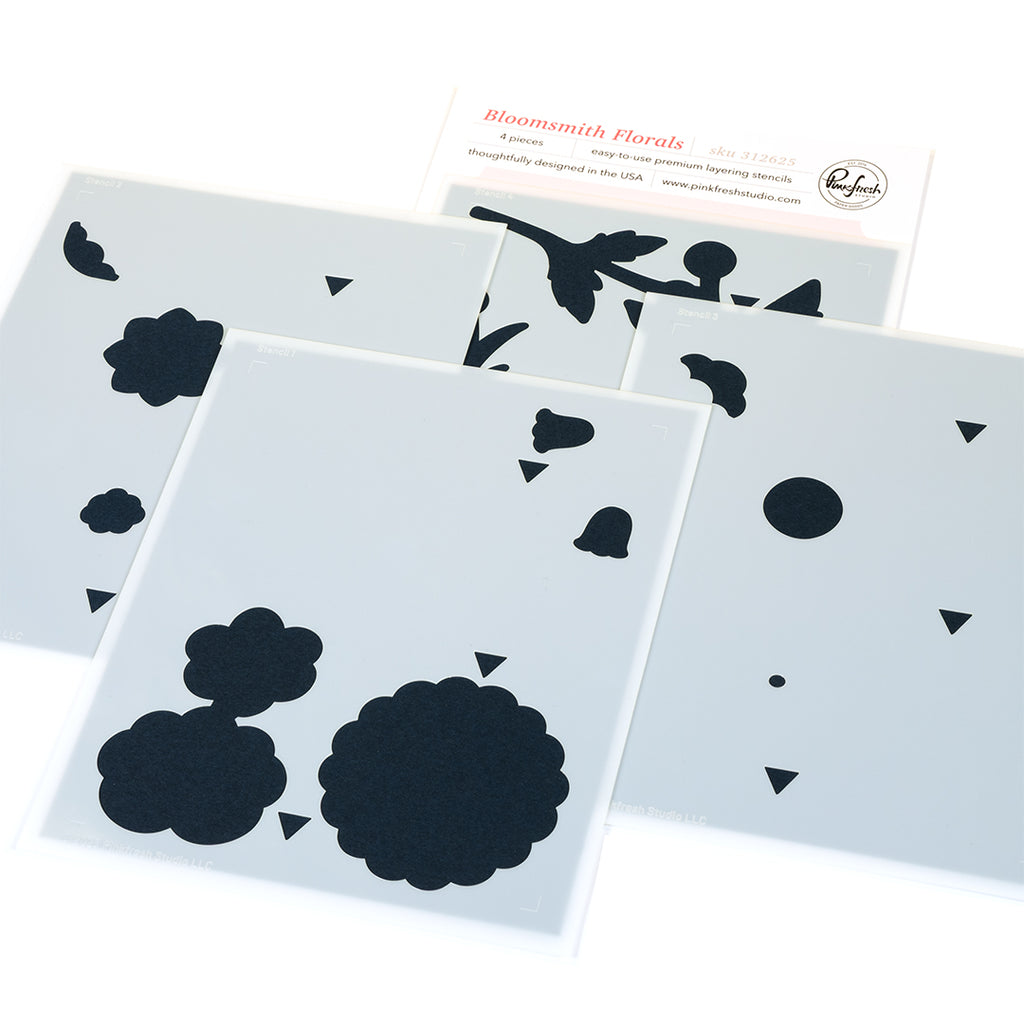 Pinkfresh Studio Bloomsmith Florals Die And Stencils Bundle Detailed Image