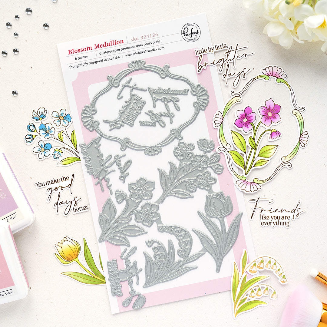 Pinkfresh Studio Blossom Medallion Press Plates 324126