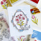 Pinkfresh Studio Blossom Medallion Stencils 324026 Friends Like You Are Everything Card