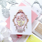 Pinkfresh Studio Blossom Medallion Stencils 324026 Friendship Card