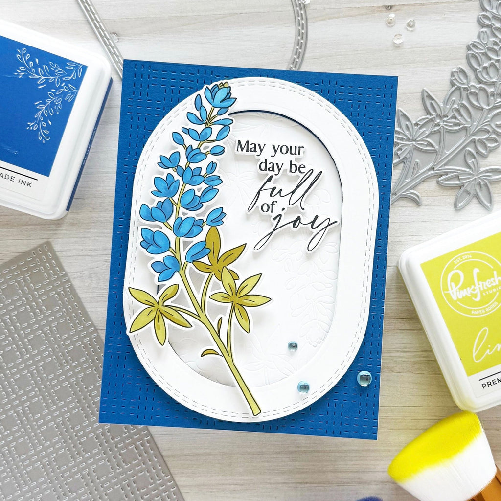 Pinkfresh Studio Bluebonnet Bliss Clear Stamps 274525 Full Of Joy Card