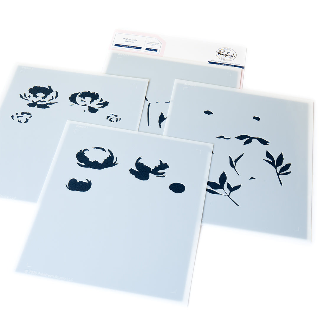 Pinkfresh Studio Blushing Blooms Stencils 283425