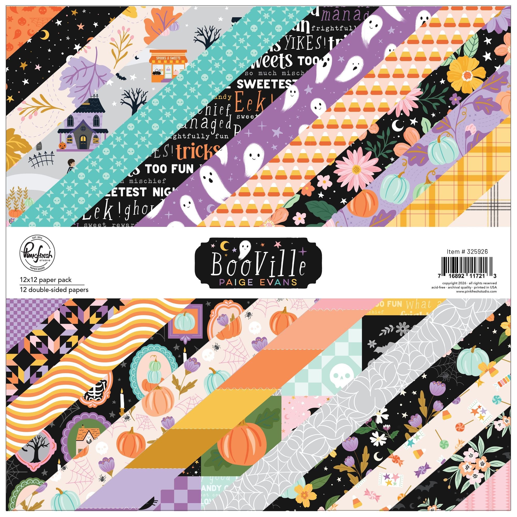 Pinkfresh Studio BooVille 12 x 12 Paper Pack 325926