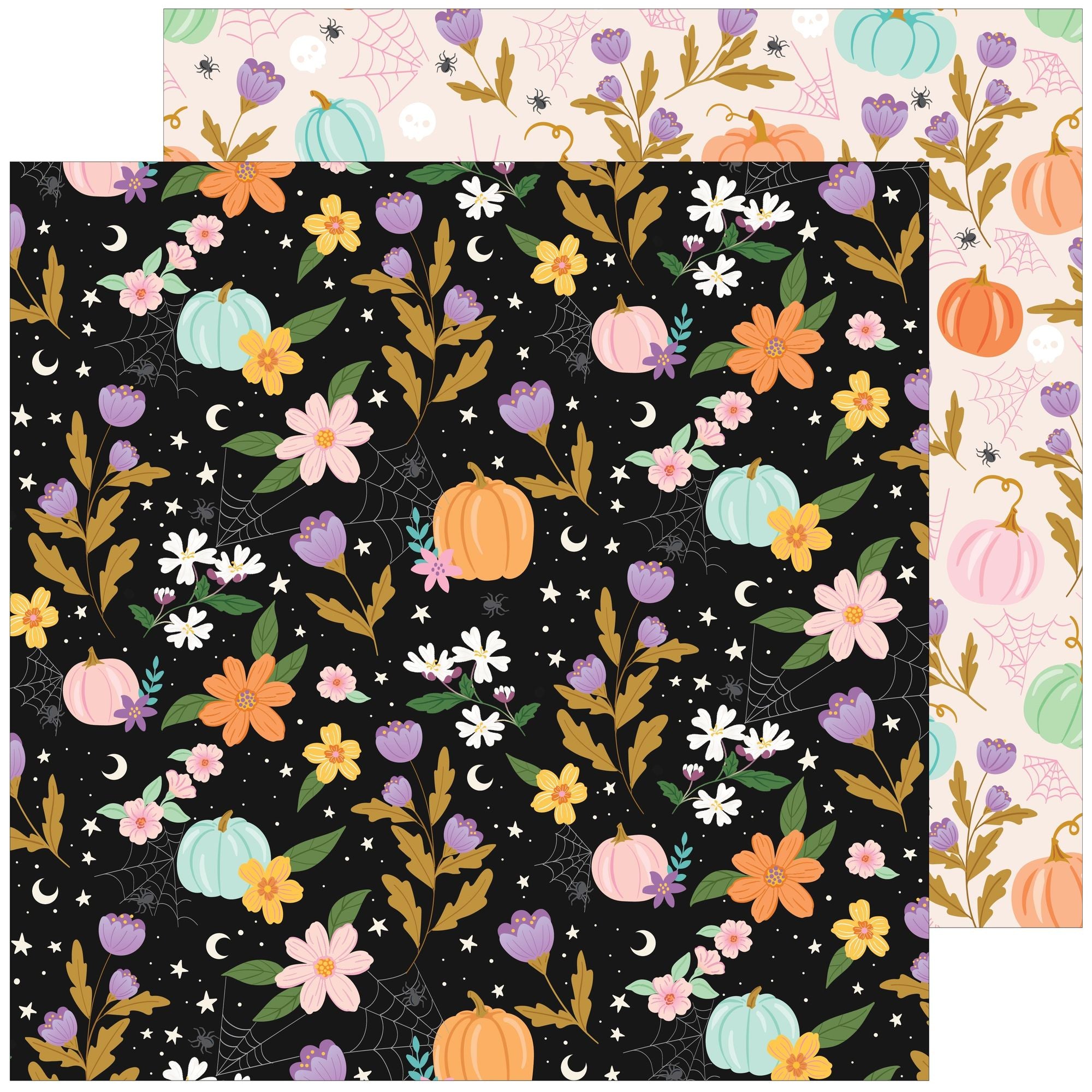 Pinkfresh Studio BooVille 12 x 12 Paper Pack 325926 Halloween Florals