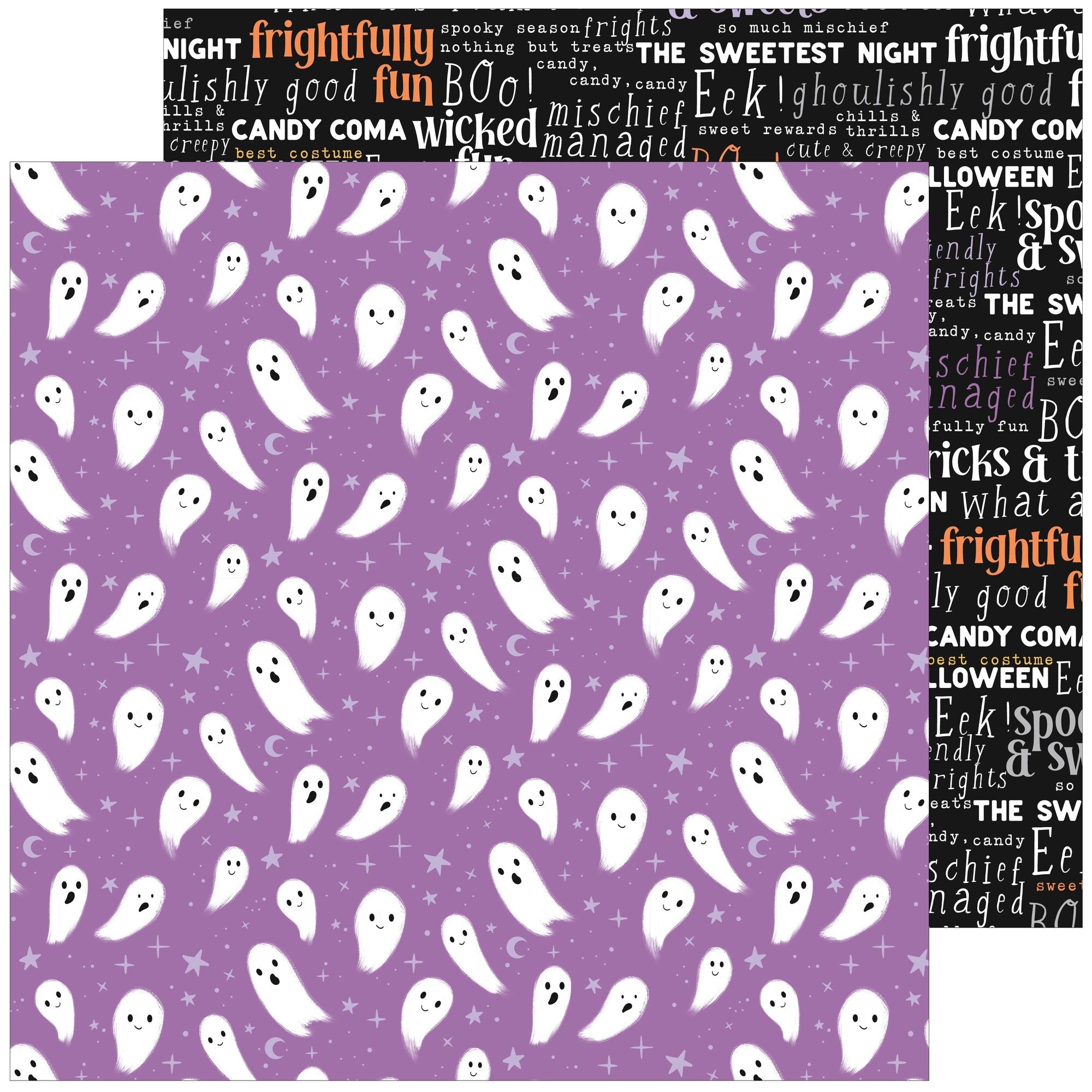 Pinkfresh Studio BooVille 12 x 12 Paper Pack 325926 Halloween Ghosts
