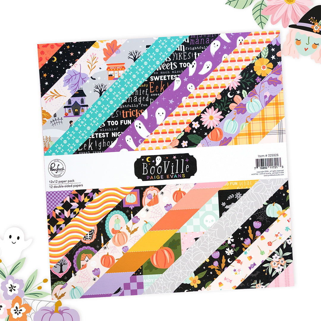 Pinkfresh Studio BooVille 12 x 12 Paper Pack 325926 Lifestyle Image